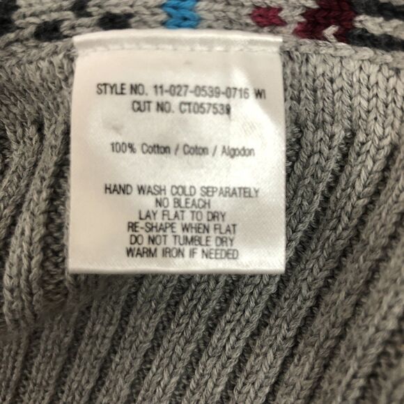 Stetson Women's Cotton Size XS Western Gray Long Sleeve Cardigan Sweater Striped - Picture 6 of 6